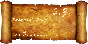 Stenczel Zoé névjegykártya